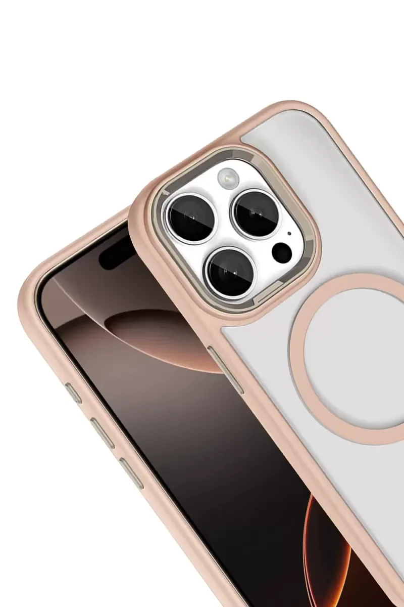iPhone 15 Pro Max ile Uyumlu MagSafe Kapak - Gold