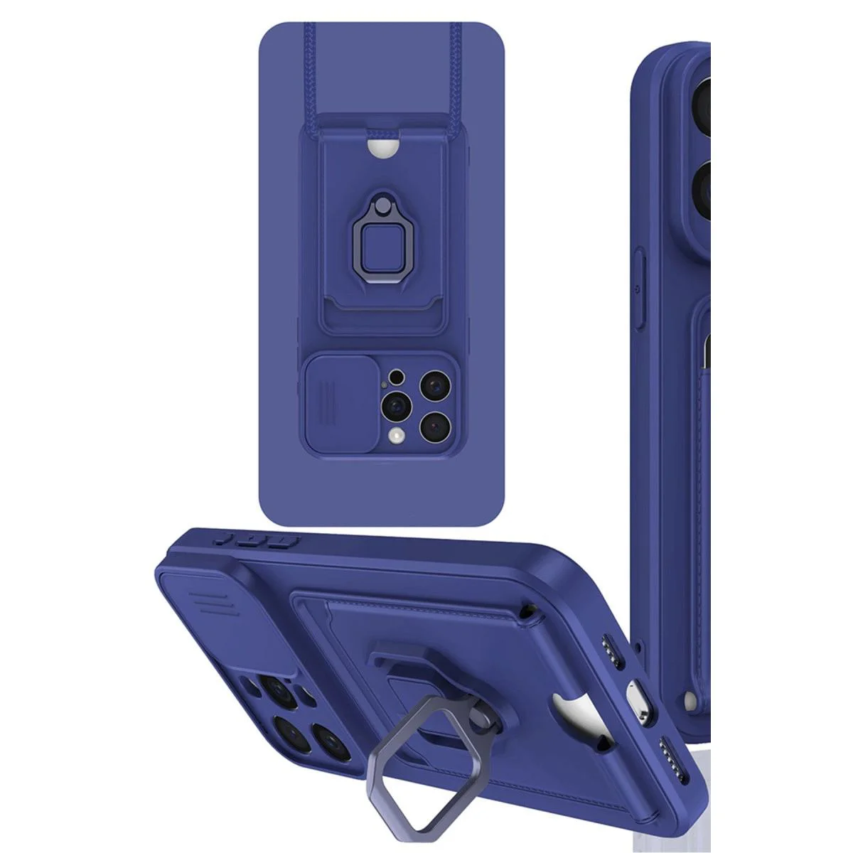 iPhone 15 Pro Max ile Uyumlu Zuma Kartvizitli Yüzüklü Silikon Kılıf - Lacivert, Kamera Korumalı Fiyatı, Yorumları ve Özellikleri