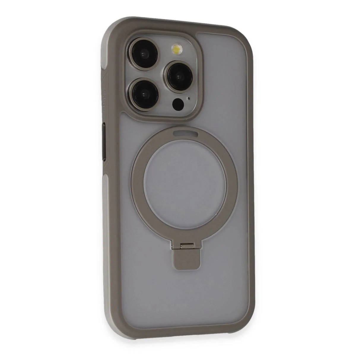 iPhone 15 Pro Max ile Uyumlu Zorda Airbag MagSafe Standlı Kılıf - Titan Gri iPhone 15 Pro Max ile Uyumlu Zorda Airbag MagSafe Standlı Kılıf - Titan Gri
