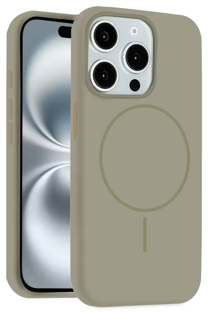 iPhone 15 Pro Max ile Uyumlu Jully MagSafe Kapak Kılıf - Çöl Titanyum