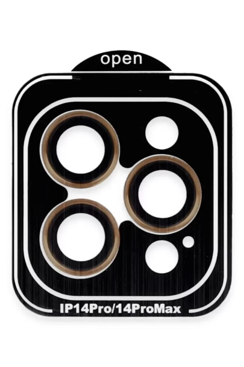 iPhone 15 Pro Max ile Uyumlu PVD Metal Kamera Lens - Turuncu, 9H Sertlik, Anti-Refleksiyon