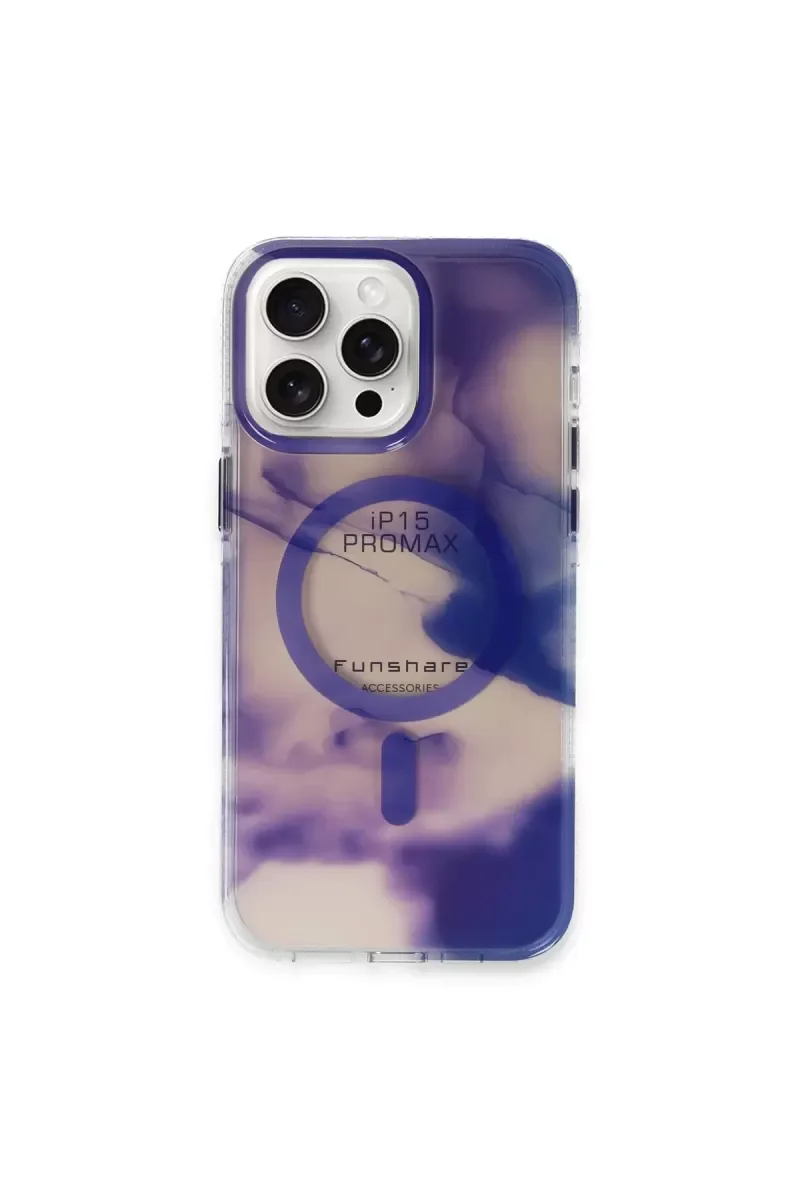 iPhone 15 Pro Max ile Uyumlu Phantom Magsafe Kılıf - Mor