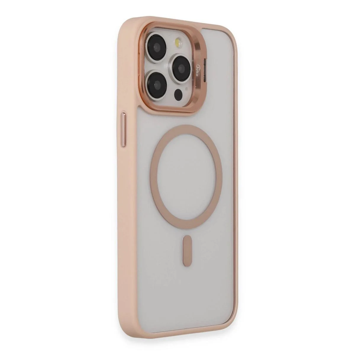 iPhone 15 Pro Max ile Uyumlu Roblox Lens Magsafe Standlı Kılıf - Pudra iPhone 15 Pro Max ile Uyumlu Roblox Lens Magsafe Standlı Kılıf - Pudra