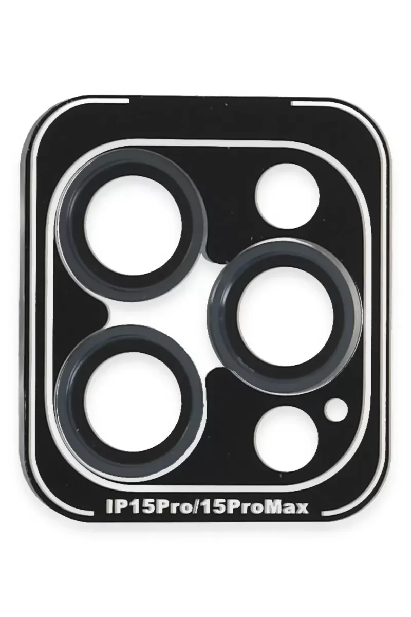 iPhone 15 Pro Max ile Uyumlu PVD Metal Kamera Lens - Lacivert 9H Sertlik Koruma
