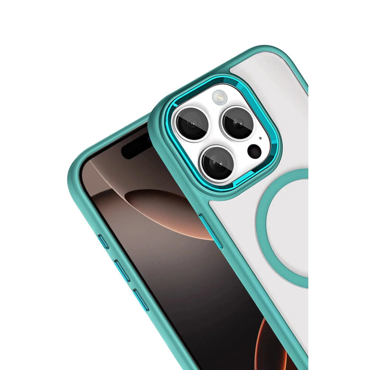iPhone 15 Pro Max ile Uyumlu Terea MagSafe Kılıf - Yeşil, 360° Askeri Sınıf Koruma