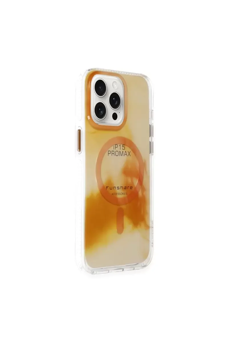 iPhone 15 Pro Max ile Uyumlu Phantom Magsafe Kapak - Gold
