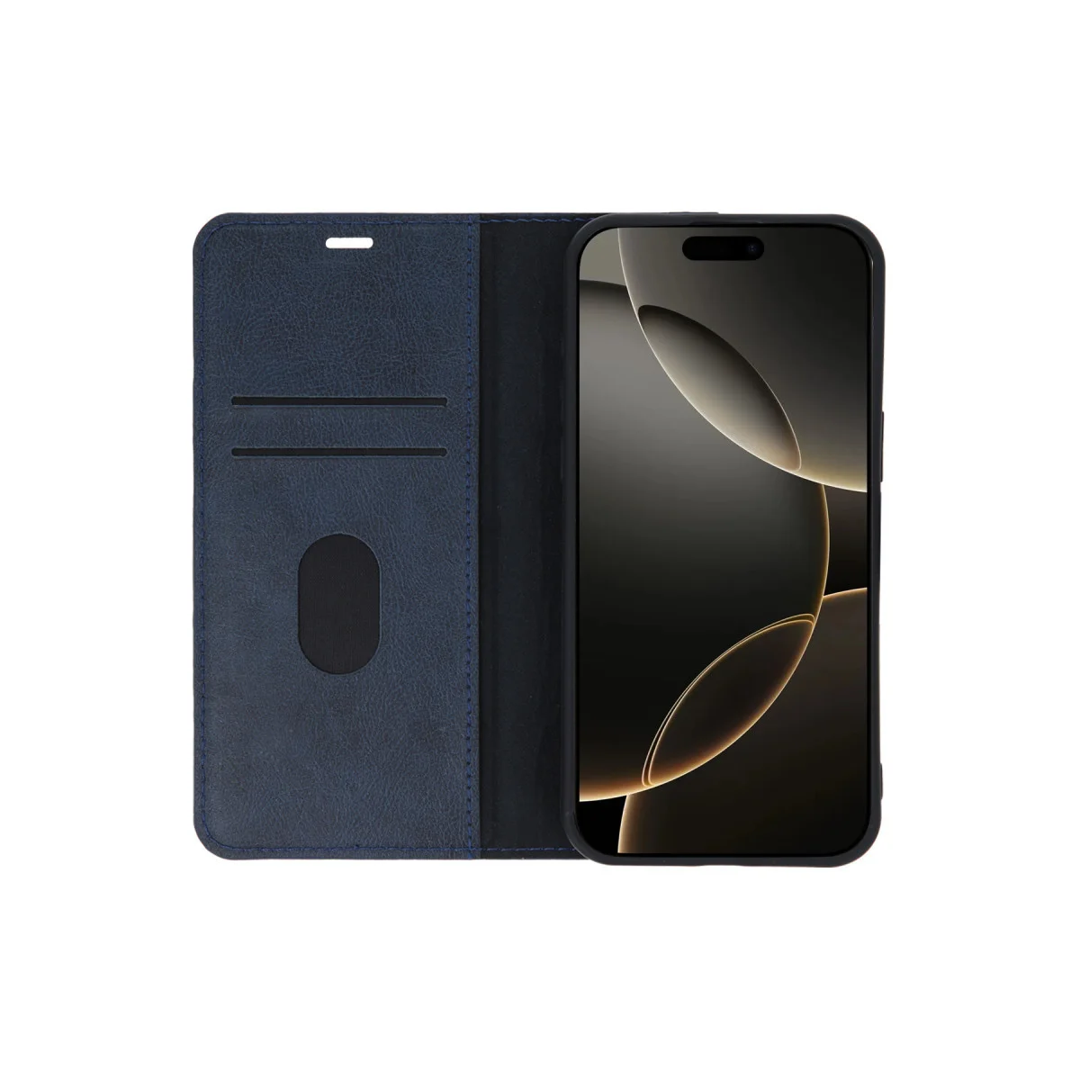 iPhone 15 Pro Max Kılıf Trend S Plus - Lacivert Standlı ve Kredi Kartlı Kılıf