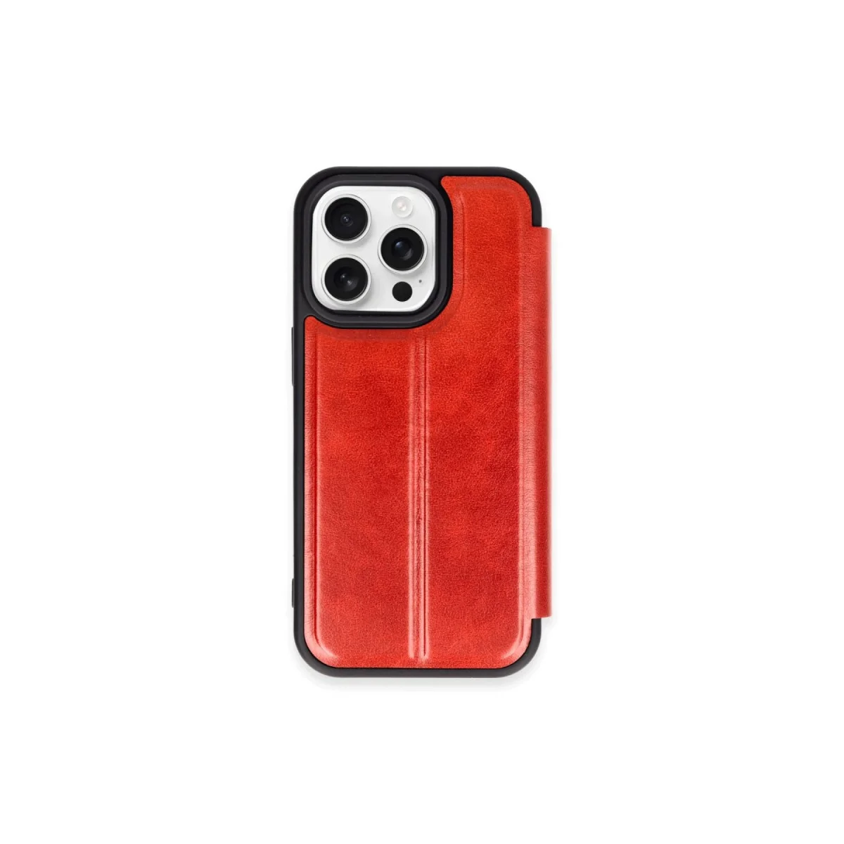 iPhone 15 Pro Max Kılıf Flip Cover - Kırmızı Premium Koruma ve Kalkan