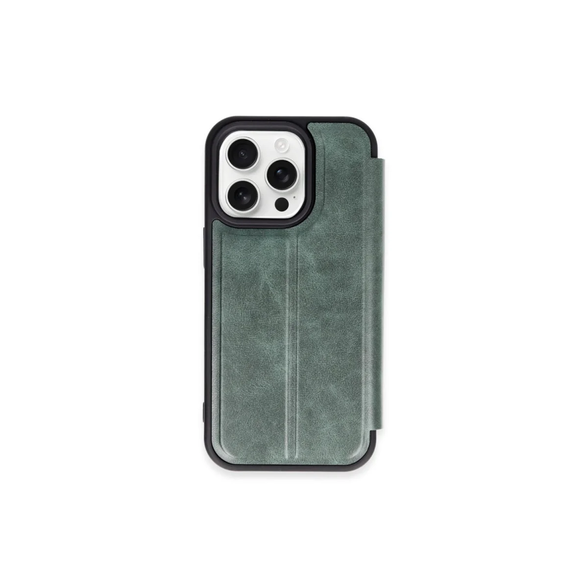 iPhone 15 Pro Max Kılıf Flip Cover - Koyu Yeşil | Şık Koruma