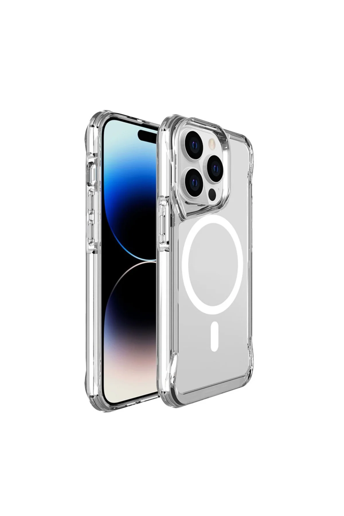 İphone 15 Pro Max Kılıf Şarj Özellikli  Magsafe Şeffaf Kapak