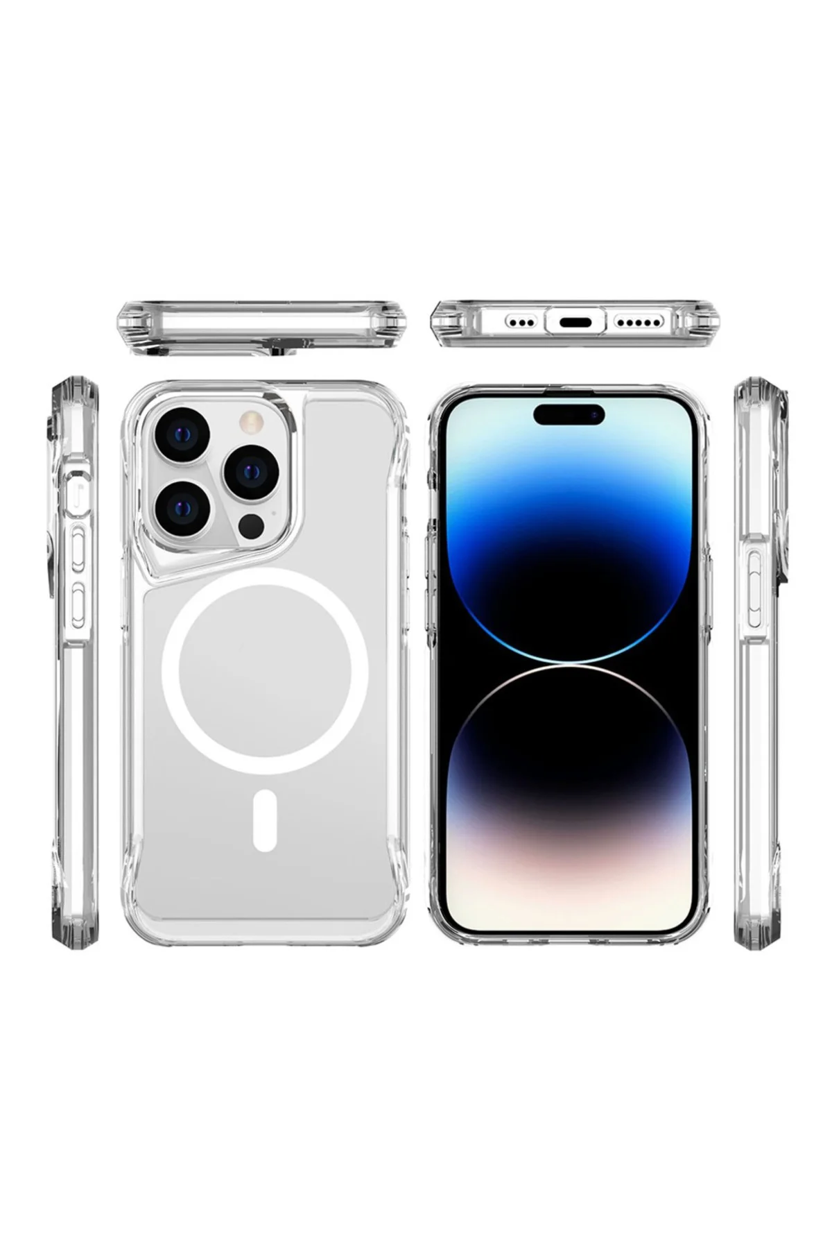 İphone 15 Pro Max Kılıf Şarj Özellikli  Magsafe Şeffaf Kapak