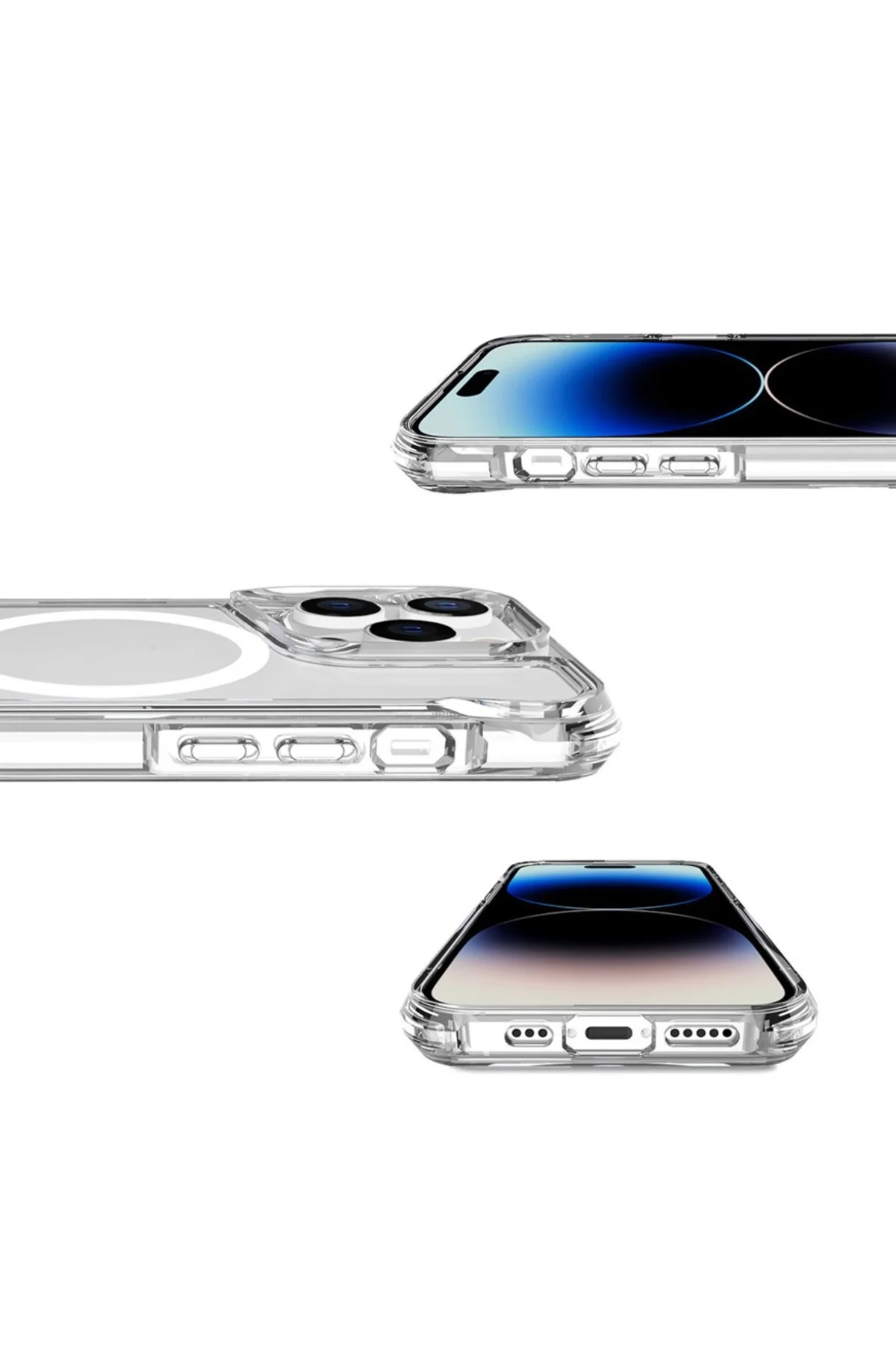 İphone 15 Pro Max Kılıf Şarj Özellikli  Magsafe Şeffaf Kapak