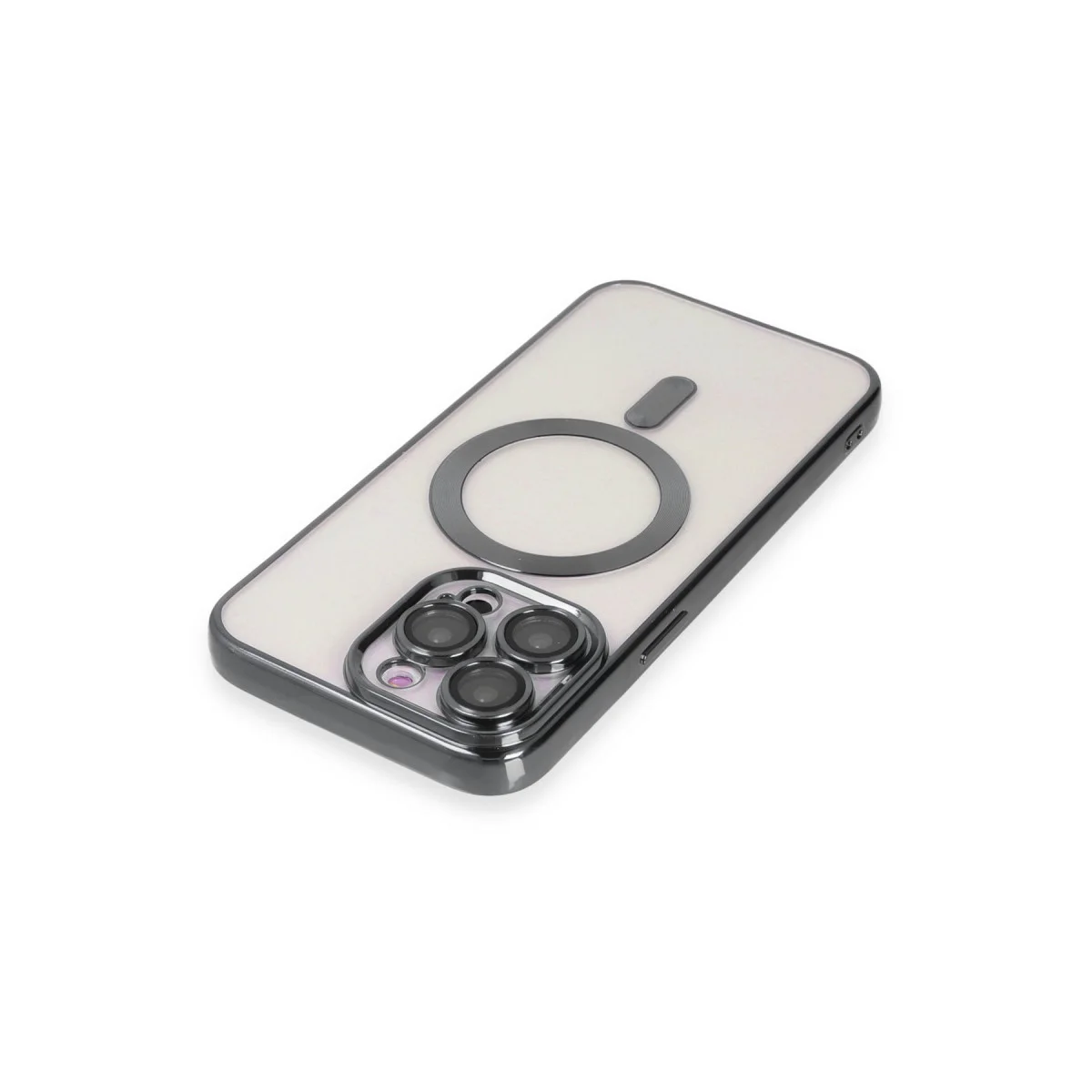 iPhone 15 Pro Max Kross Magneticsafe Kapak Titan Grey - Ultra Şeffaf ve Güçlü Manyetik Bağlantı