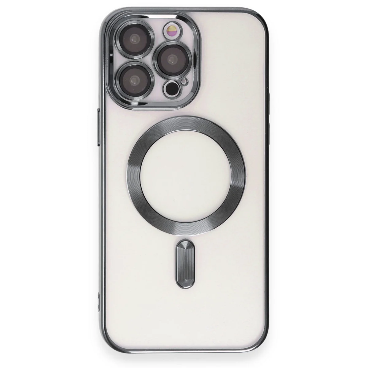 iPhone 15 Pro Max Kross Magneticsafe Kapak Titan Grey - Ultra Şeffaf ve Güçlü Manyetik Bağlantı