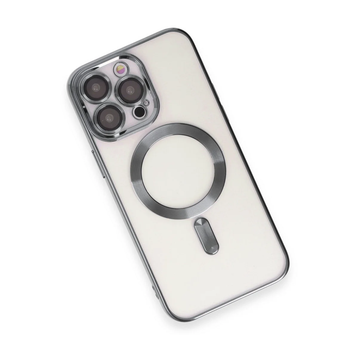 iPhone 15 Pro Max Kross Magneticsafe Kapak Titan Grey - Ultra Şeffaf ve Güçlü Manyetik Bağlantı