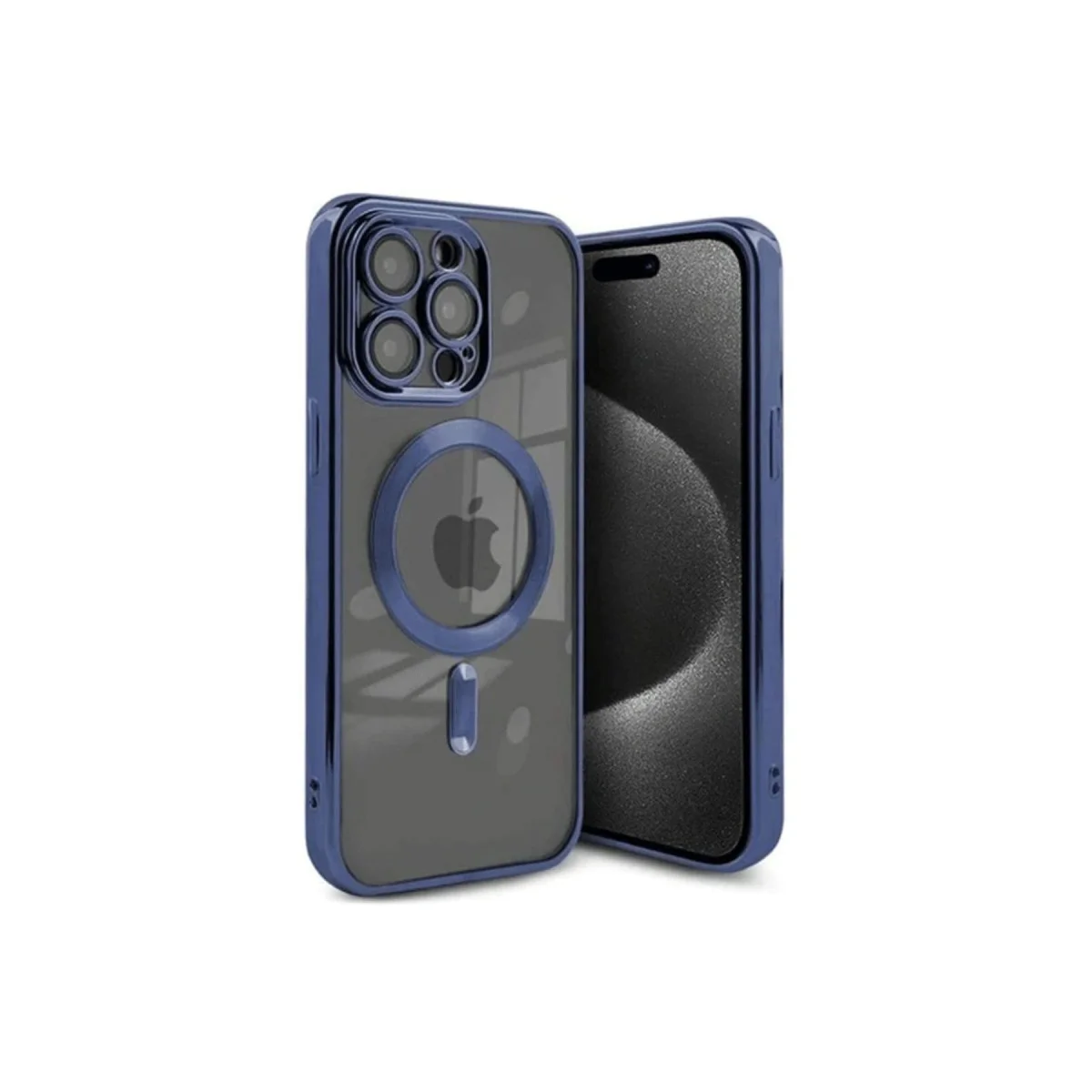 iPhone 15 Pro Max Kross Magneticsafe Kapak - Lacivert Kılıf, Kamera Koruma ve MagSafe Uyumlu