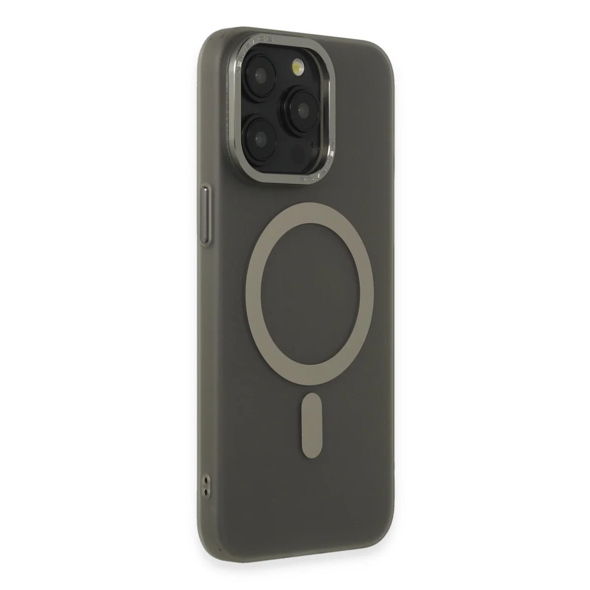 iPhone 15 Pro Max Lodos Magneticsafe Mat Kapak - Titan Gri Çizilmez ve Korumalı