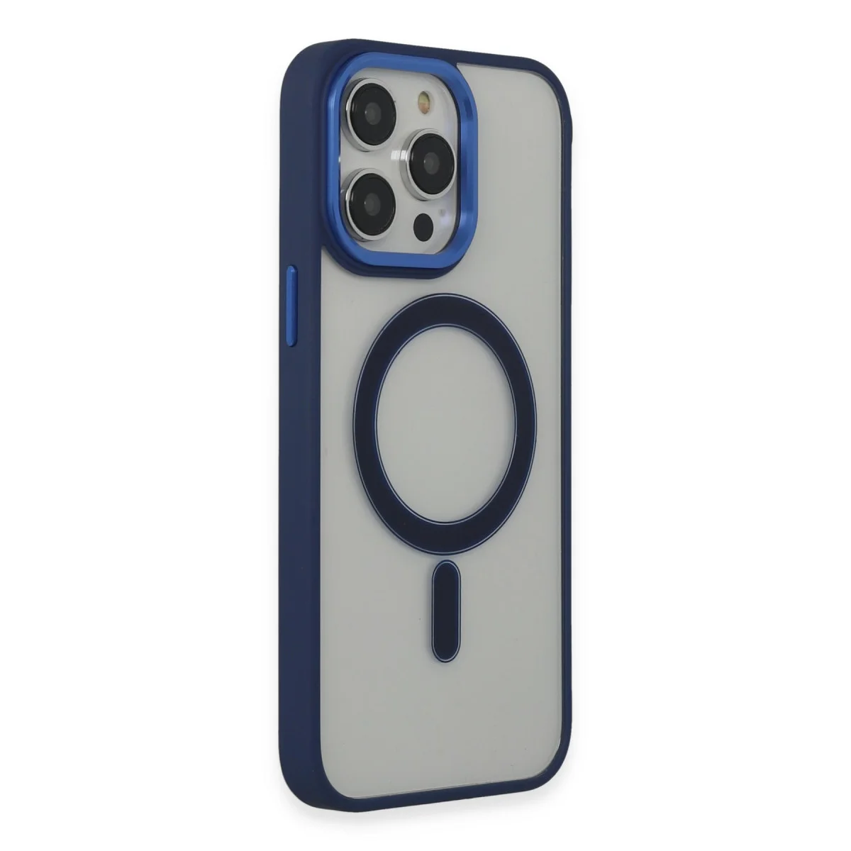 iPhone 15 Pro Max Magneticsafe Silikon Kılıf - Kablosuz Şarj Destekli Lacivert