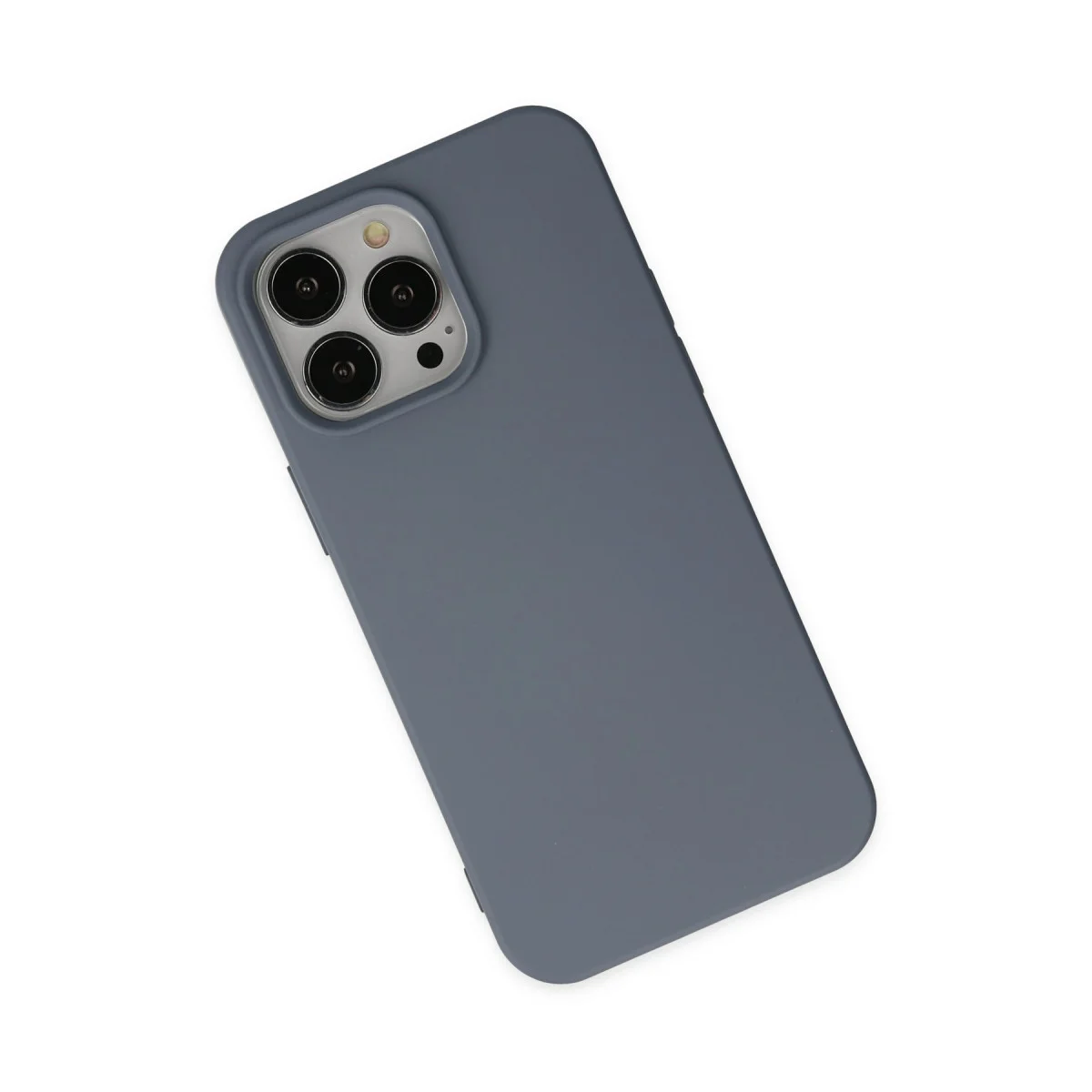 iPhone 15 Pro Max Nano İçi Kadife Silikon Kılıf Gri - Yerli Üretim