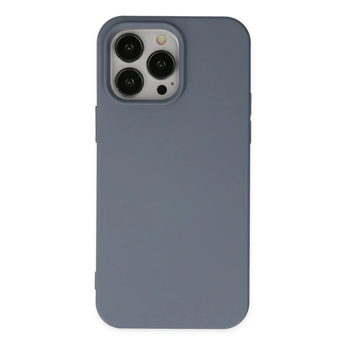 iPhone 15 Pro Max Nano İçi Kadife Silikon Kılıf Gri - Yerli Üretim