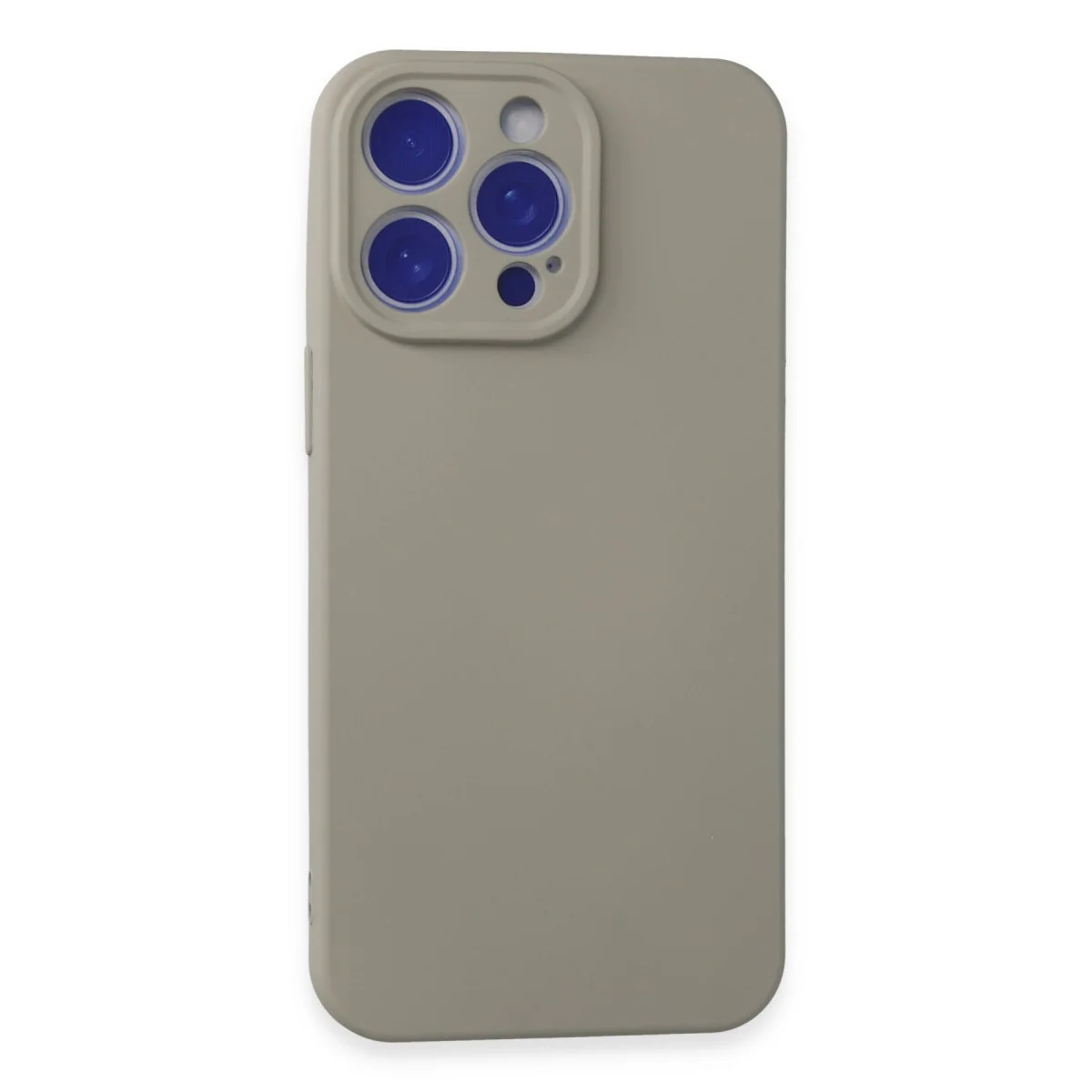 iPhone 15 Pro Max Nano İçi Kadife Silikon Kılıf - Titan Gri