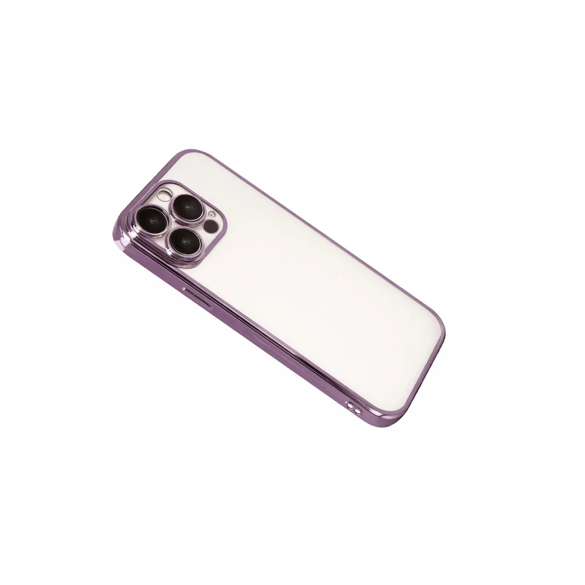 iPhone 15 Pro Max Razer Lensli Silikon Kılıf - Mor Renk