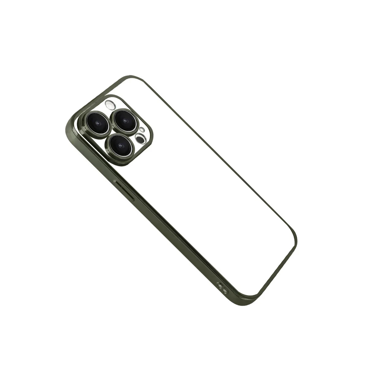 iPhone 15 Pro Max Razer Lensli Silikon Kılıf Yeşil - Şeffaf ve Güçlü Koruma