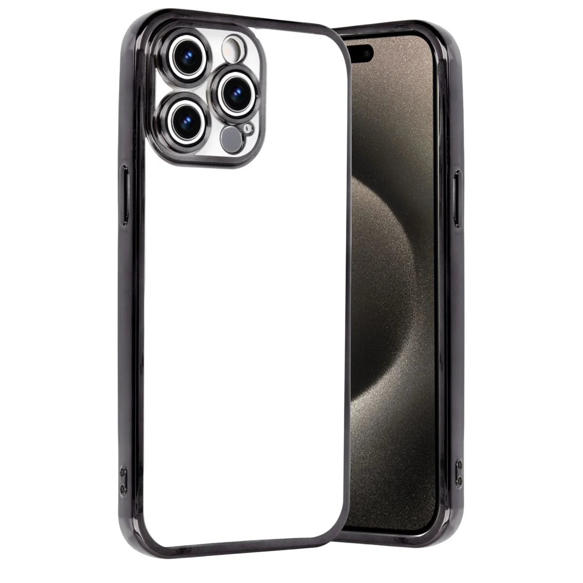iPhone 15 Pro Max Razer Lensli Silikon Kılıf Siyah - Estetik ve 4 Köşe Airbag Koruması
