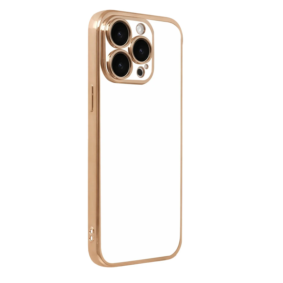 iPhone 15 Pro Max Razer Lensli Silikon Kılıf - Gold Güçlü Kamera ve Şık Tasarım
