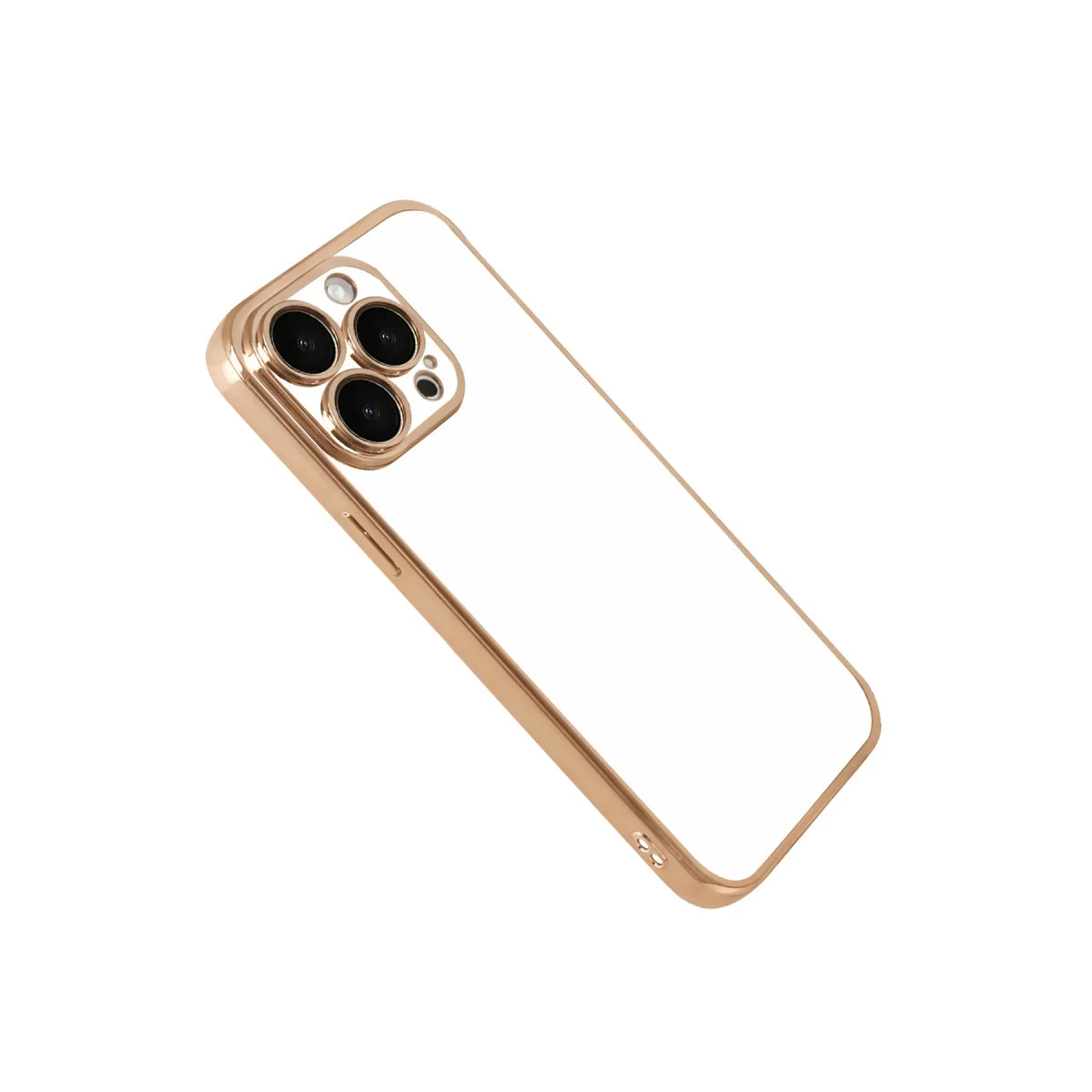 iPhone 15 Pro Max Razer Lensli Silikon Kılıf - Gold Güçlü Kamera ve Şık Tasarım