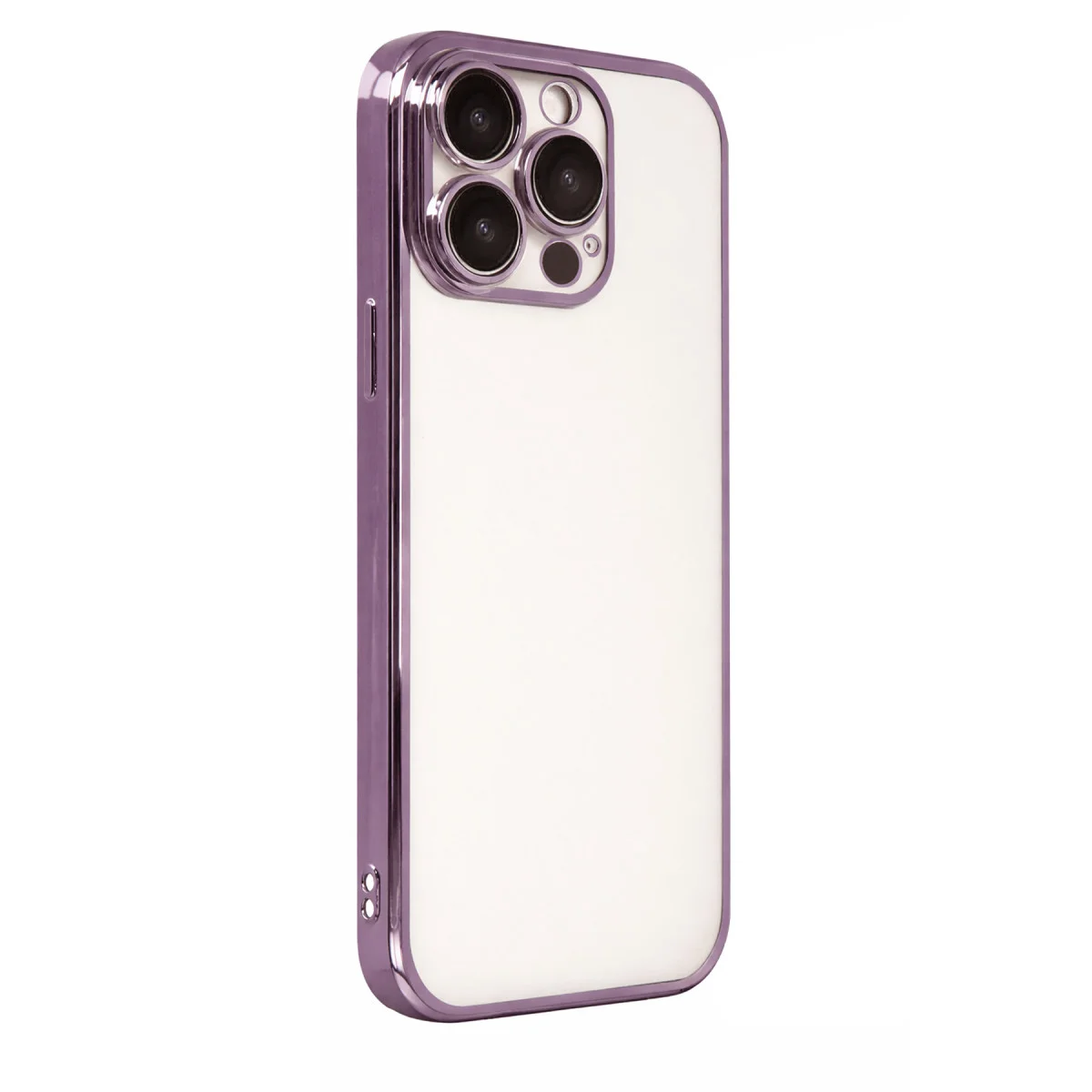 iPhone 15 Pro Max Razer Lensli Silikon Kılıf - Mor Renk