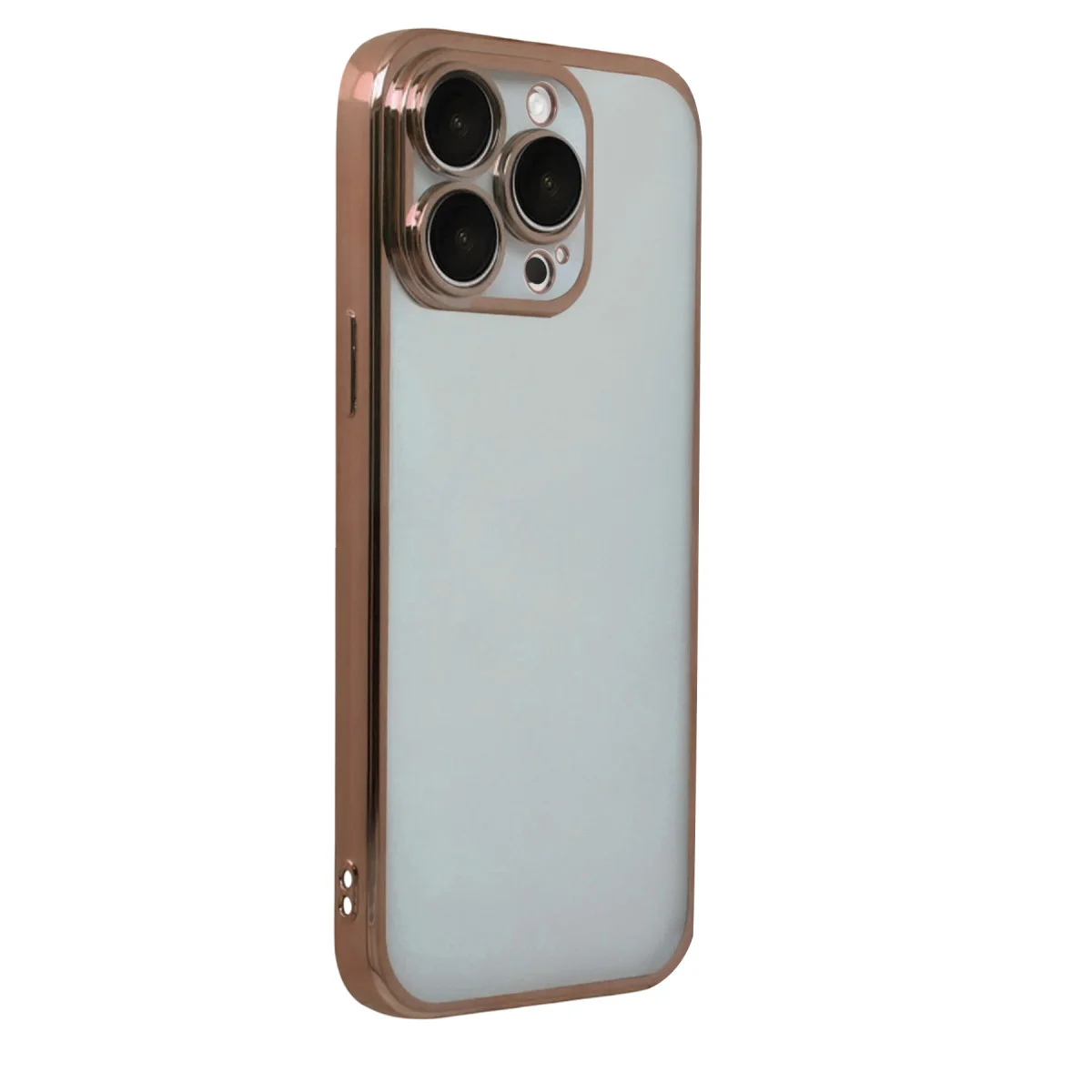 iPhone 15 Pro Max Razer Lensli Silikon Kılıf - Çöl Titanyum