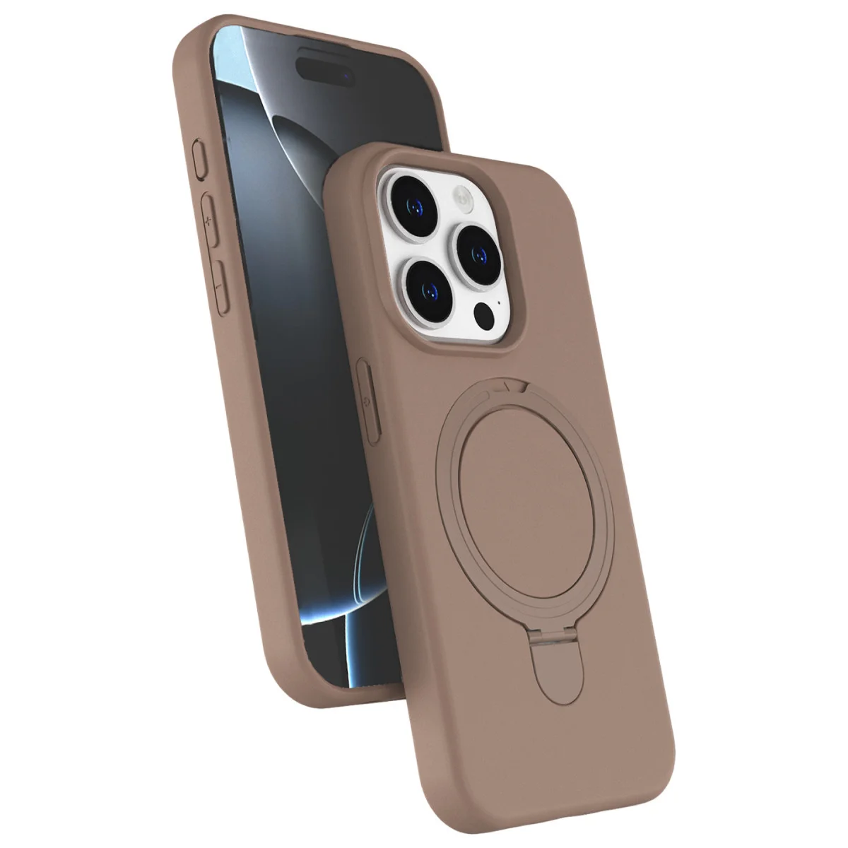iPhone 15 Pro Max Regal Magsafe Standlı Kapak - Çöl Titanyum | Şık Tasarım ve Güçlü Koruma