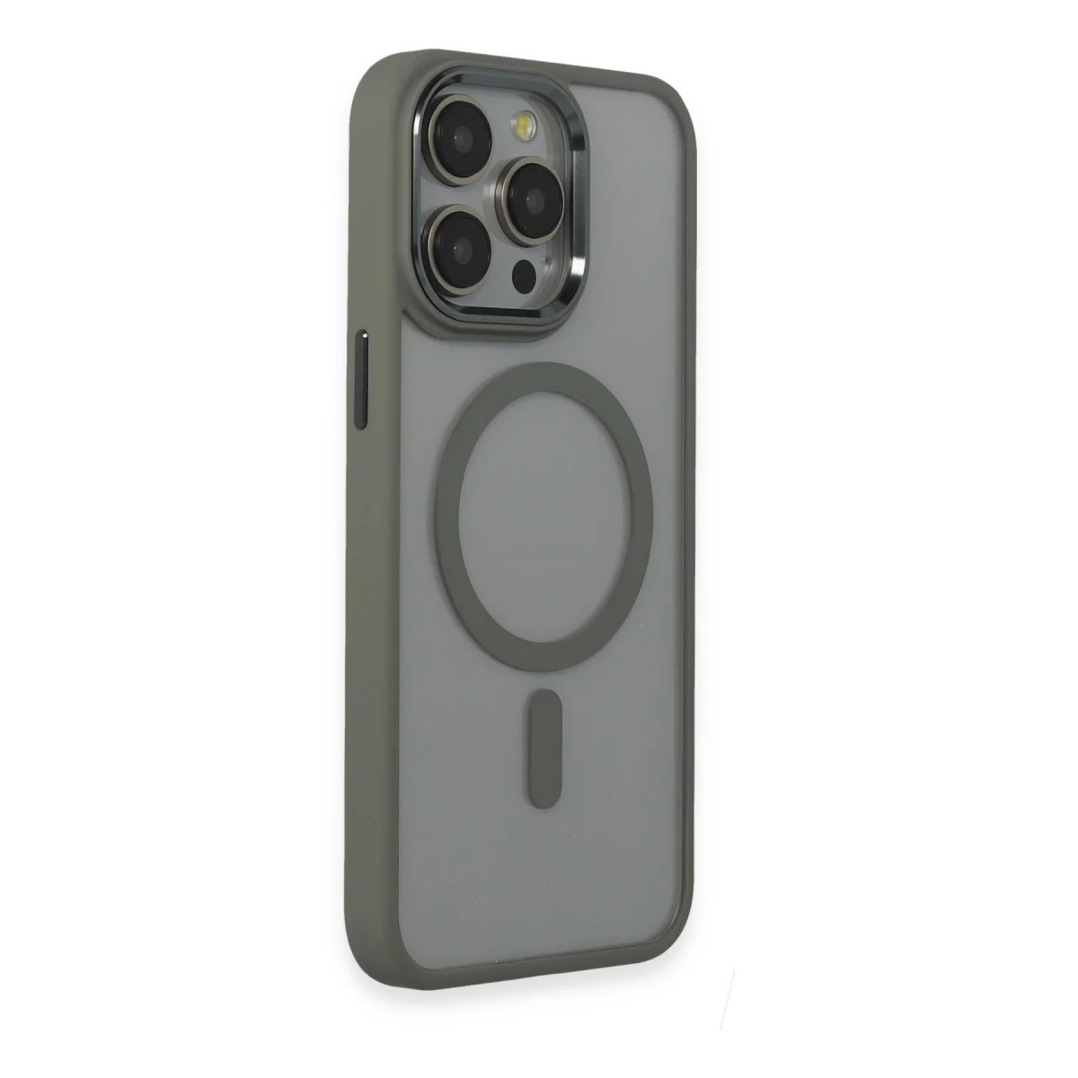 iPhone 15 Pro Max Silikon Kılıf - Gri | Room Magneticsafe ve Kablosuz Şarj Desteği