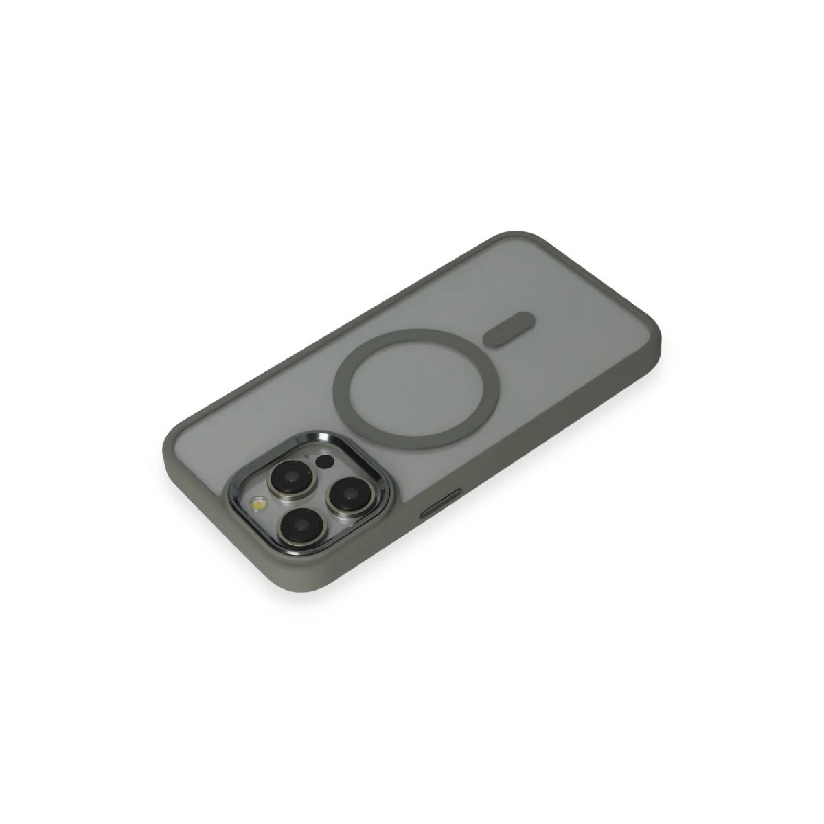 iPhone 15 Pro Max Silikon Kılıf - Gri | Room Magneticsafe ve Kablosuz Şarj Desteği