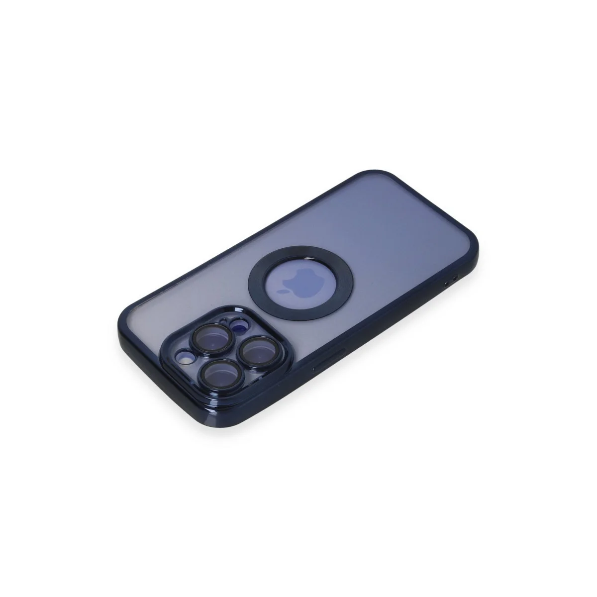 iPhone 15 Pro Max Slot Silikon Kılıf - Lacivert Esnek Korumalı Kılıf