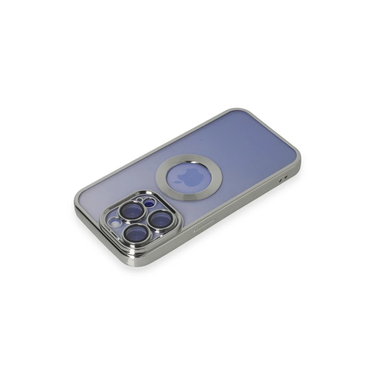 iPhone 15 Pro Max Slot Silikon Kılıf - Gümüş, El Değiştirmez ve Kırılmaz Koruma