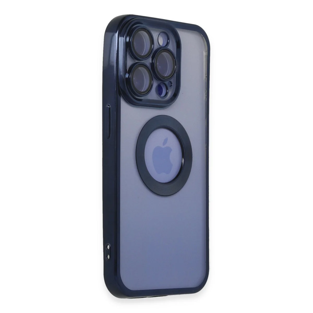 iPhone 15 Pro Max Slot Silikon Kılıf - Lacivert Esnek Korumalı Kılıf