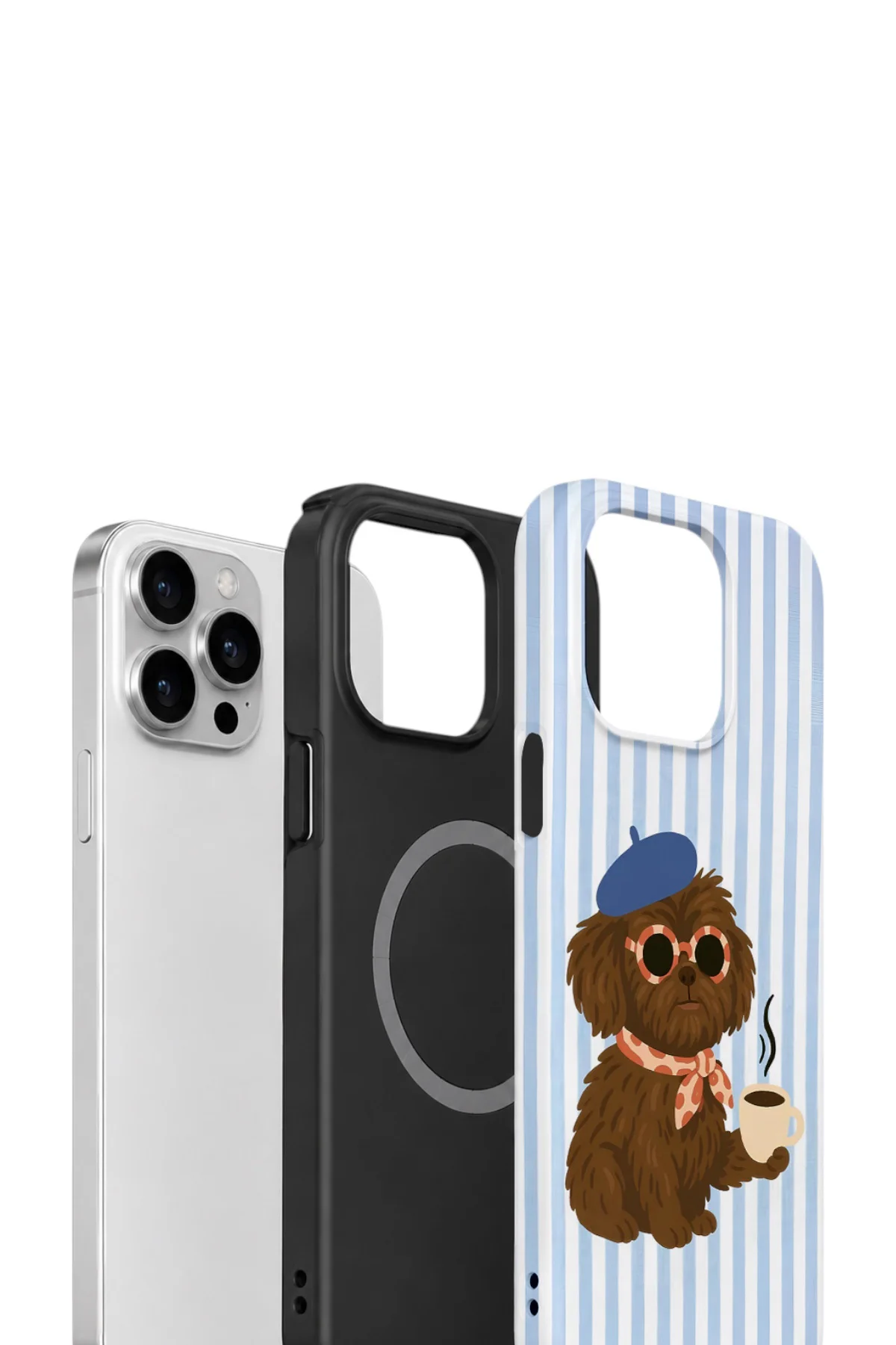 iPhone 15 Pro Max Vorian Çift Katmanlı MagSafe Kılıf Cafe Dog Riviera