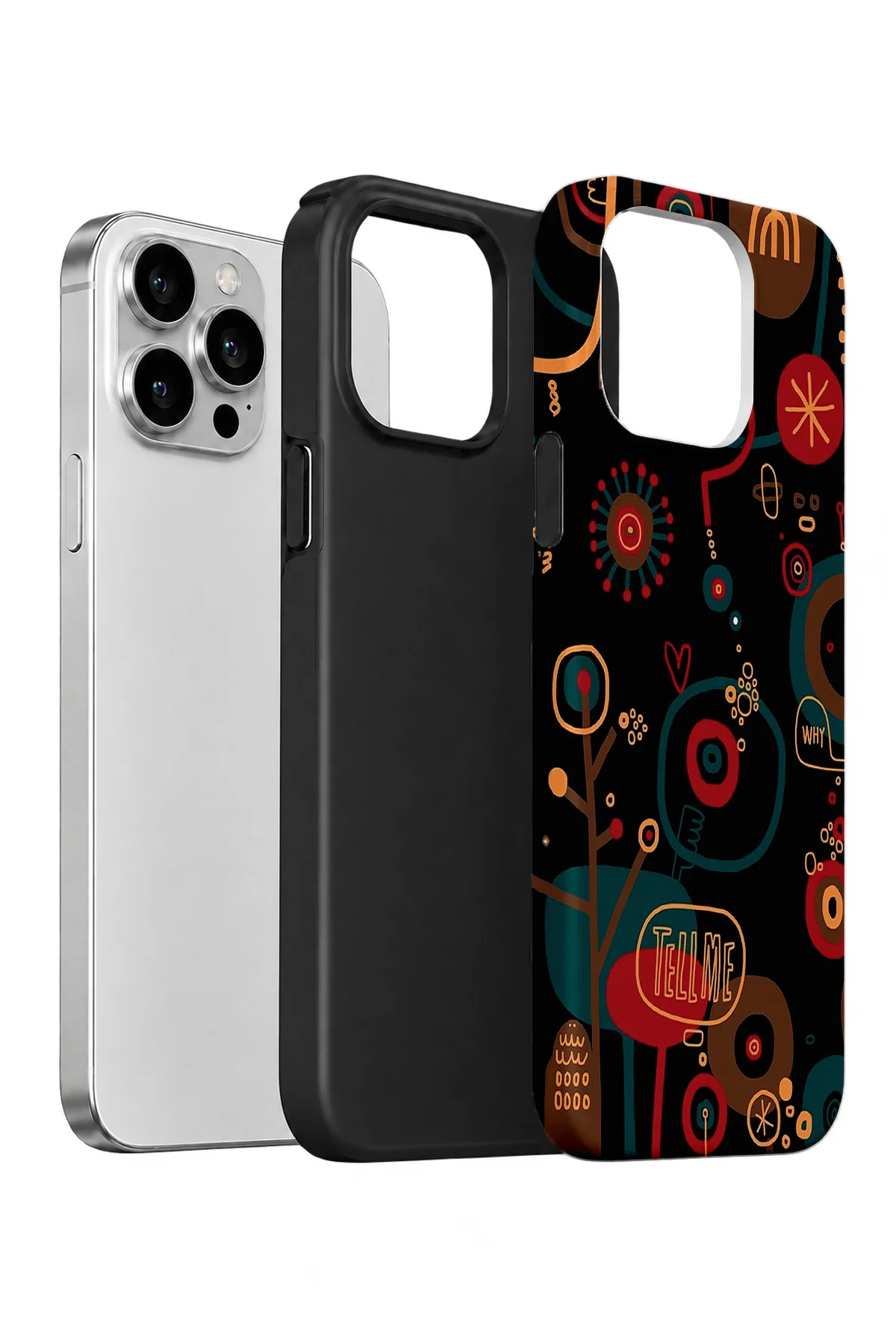 iPhone 15 Pro Max Vorian Çift Katmanlı Halloween Doodle Mix Kılıf - Görsel 2