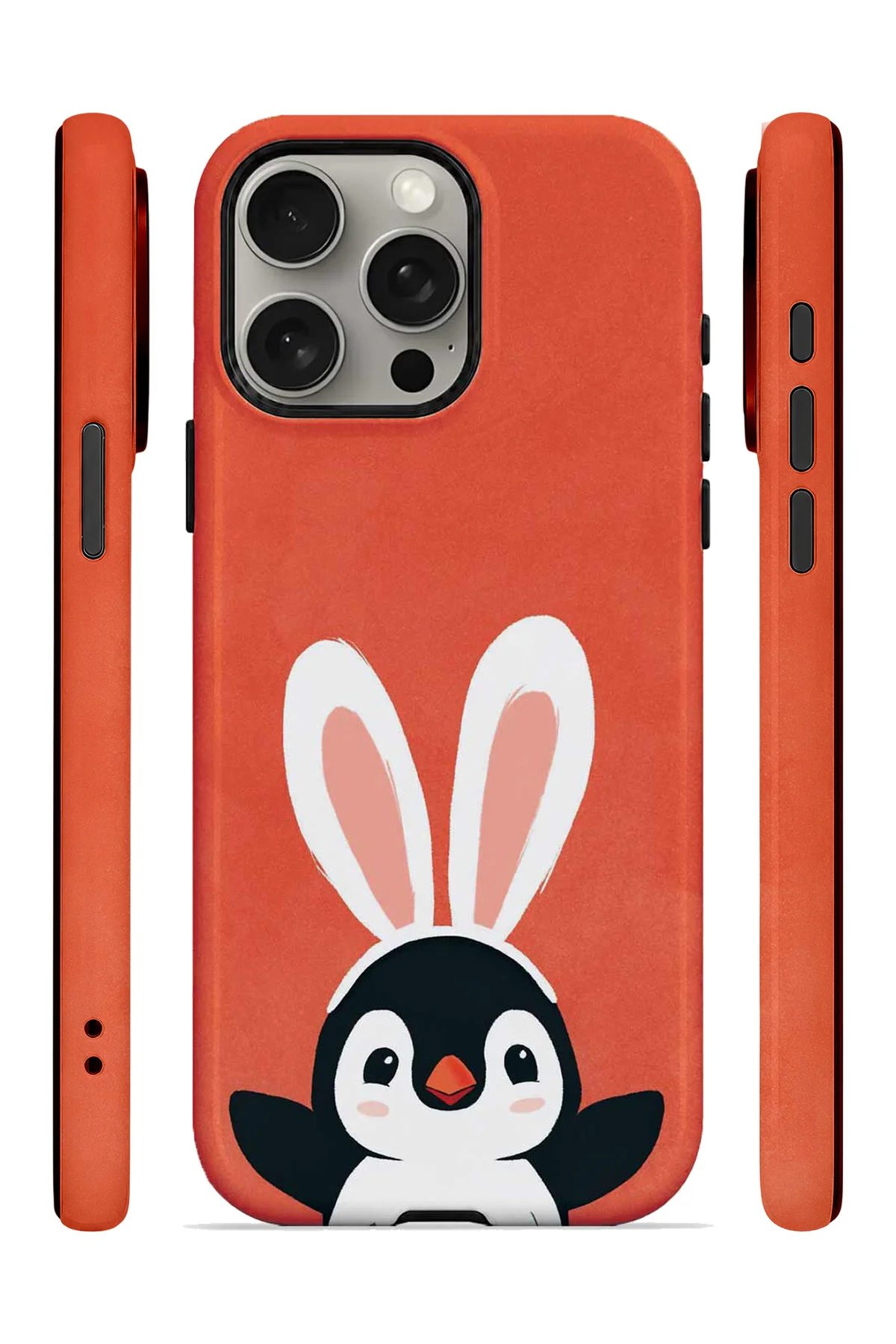 iPhone 15 Pro Max Vorian Çift Katmanlı Tavşan Penguenli Kılıf - Görsel 3