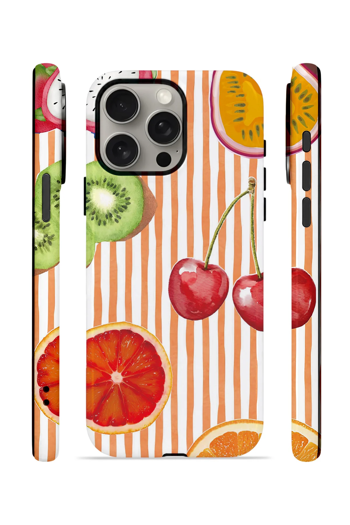 iPhone 15 Pro Max Vorian Çift Katmanlı Kılıf Tutti Frutti Stripe Fiyatı, Yorumları ve Özellikleri