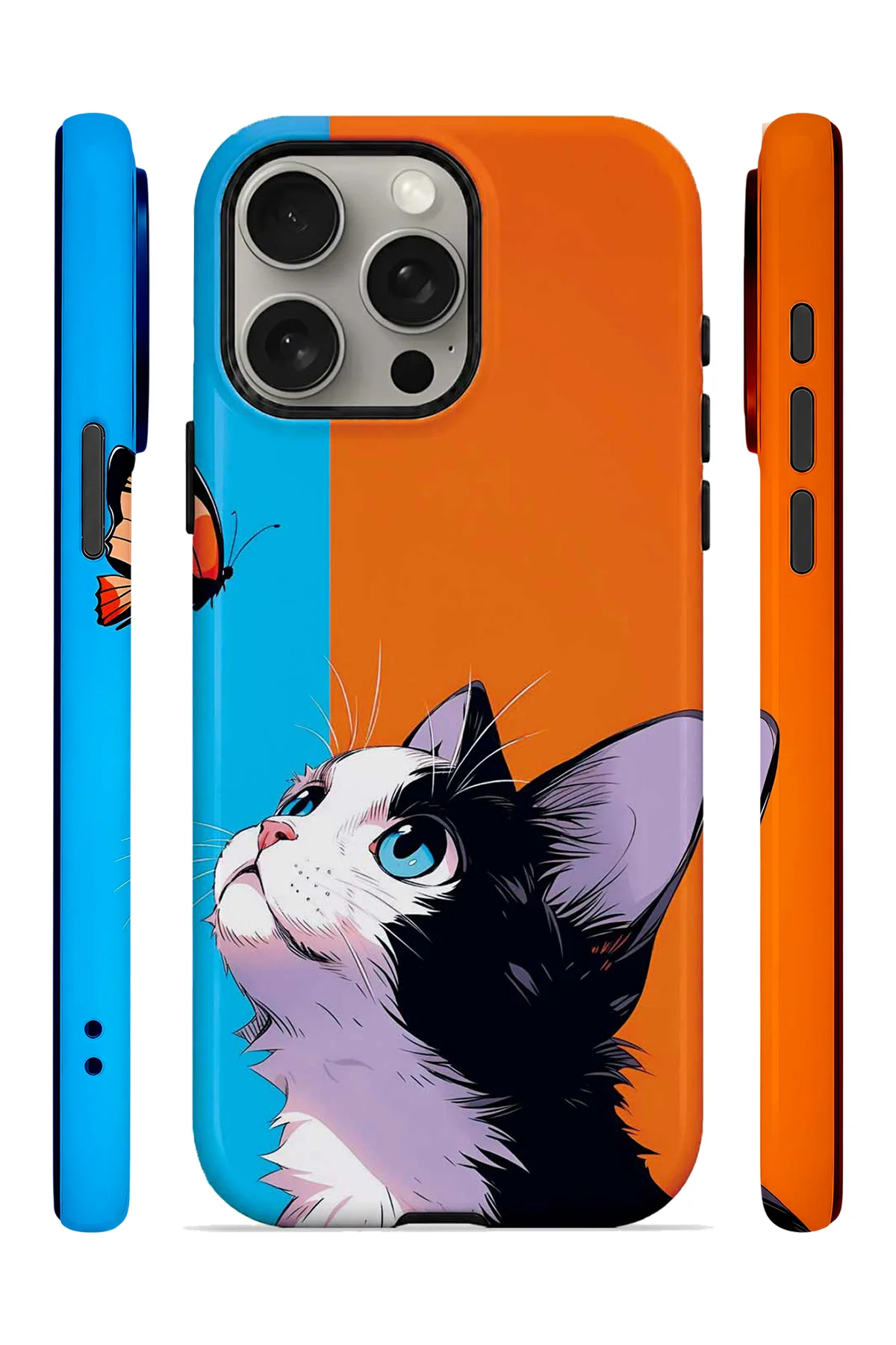 iPhone 15 Pro Max Vorian Çift Katmanlı Kelebekli Kılıf - Görsel 3