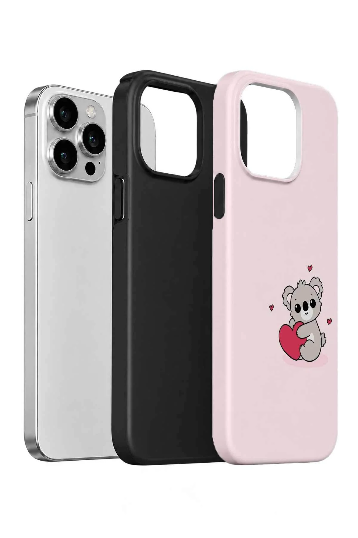 iPhone 15 Pro Max Vorian Çift Katmanlı Kalpli Koalalı Kılıf iPhone 15 Pro Max Vorian Çift Katmanlı Kalpli Koalalı Kılıf - Görsel 2