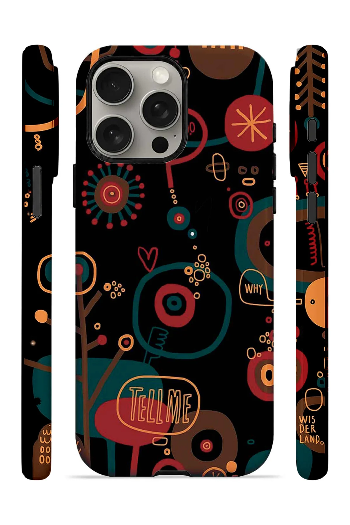 iPhone 15 Pro Max Vorian Çift Katmanlı Halloween Doodle Mix Kılıf - Görsel 3