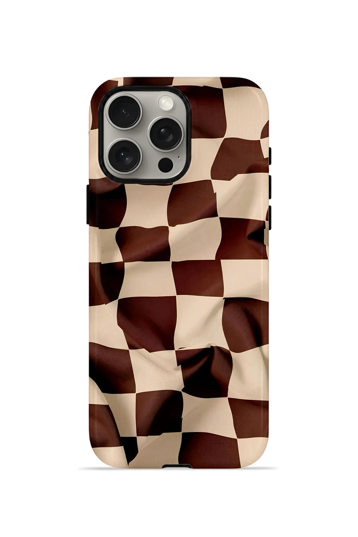 iPhone 15 Pro Max Vorian Çift Katmanlı MagSafe Kılıf Mocha Melt Checker
