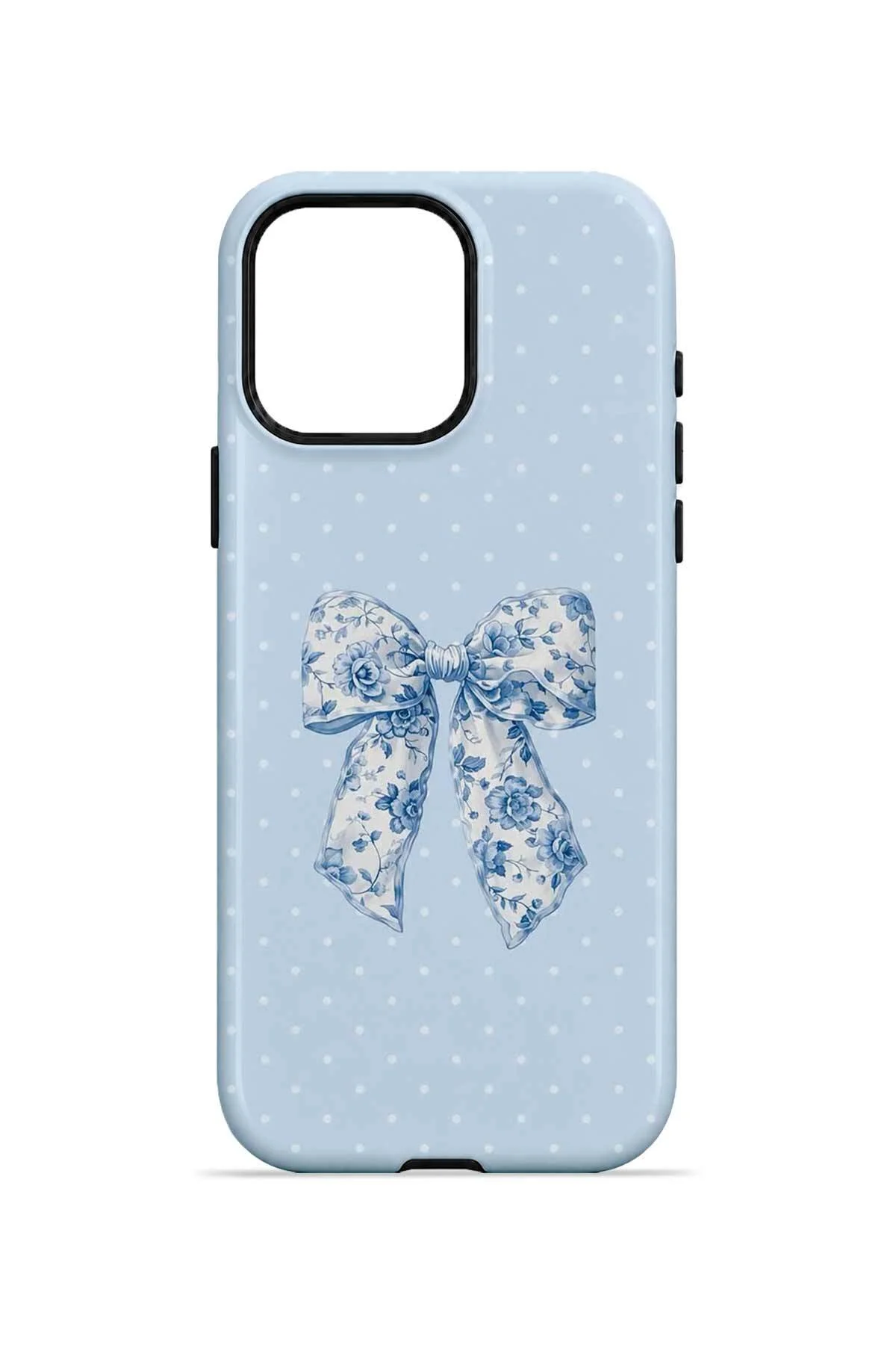 iPhone 15 Pro Max Vorian Çift Katmanlı Blue Toile Bow Kılıf - Görsel 4