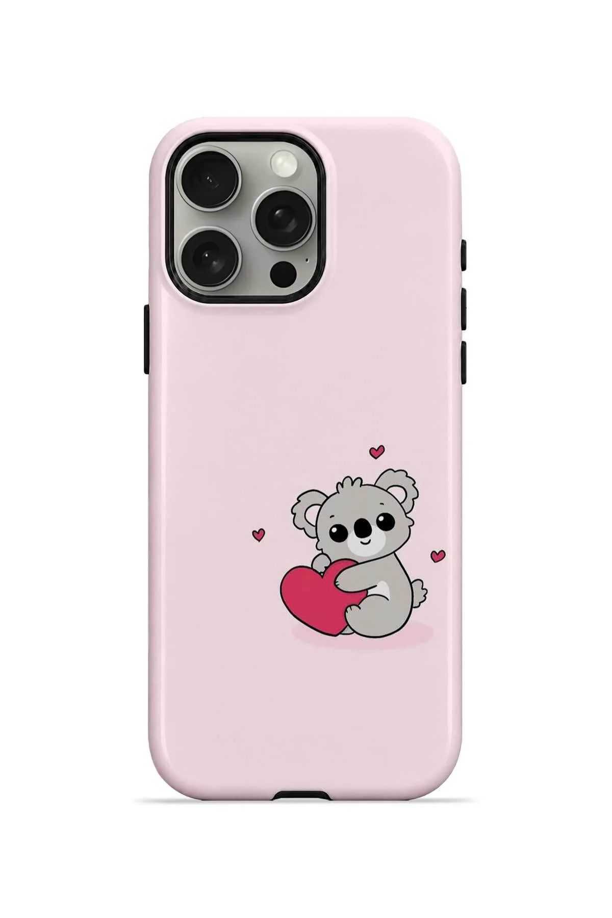 iPhone 15 Pro Max Vorian Çift Katmanlı Kalpli Koalalı Kılıf iPhone 15 Pro Max Vorian Çift Katmanlı Kalpli Koalalı Kılıf