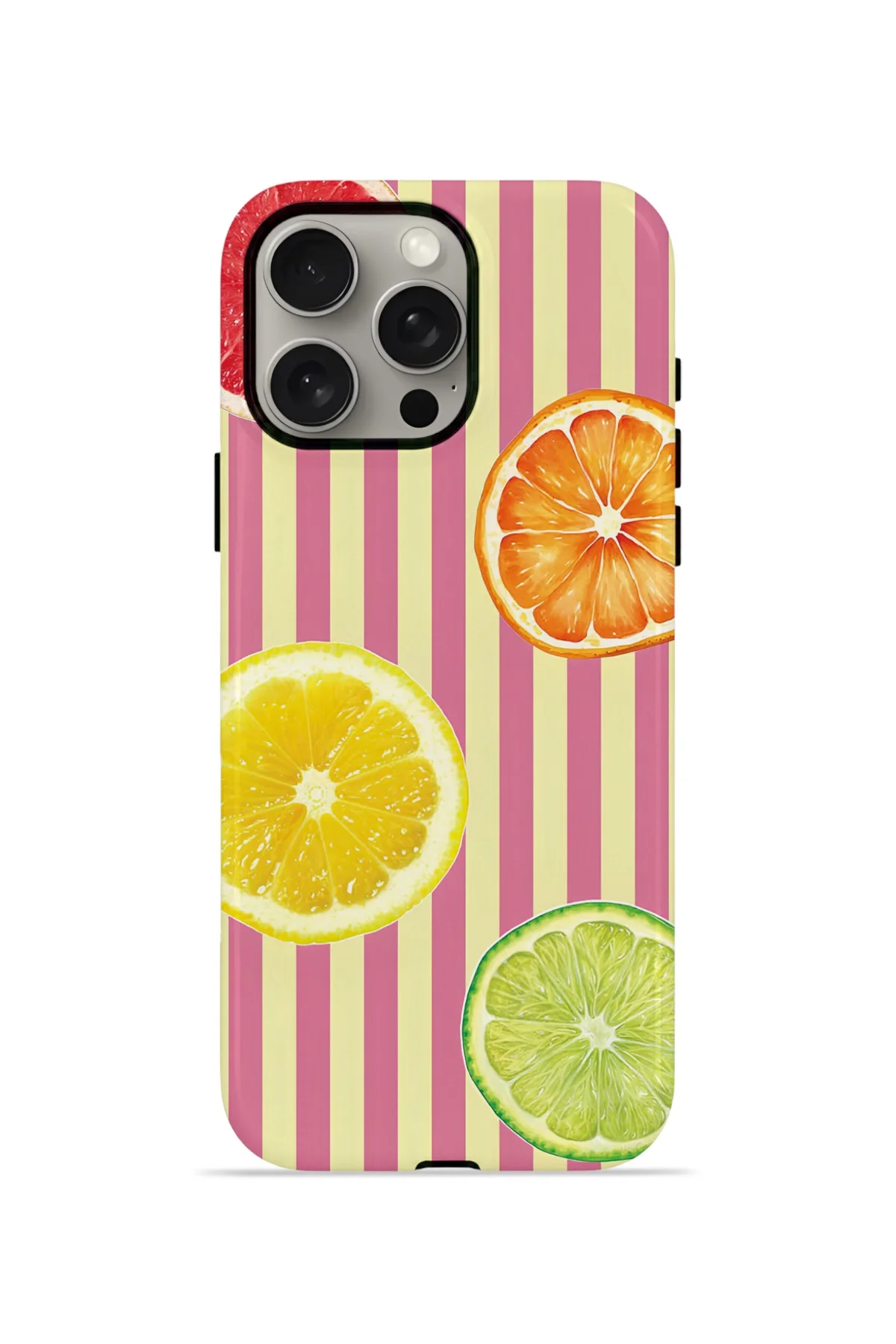 iPhone 15 Pro Max Vorian Çift Katmanlı MagSafe Kılıf Citrus Fiesta Stripe