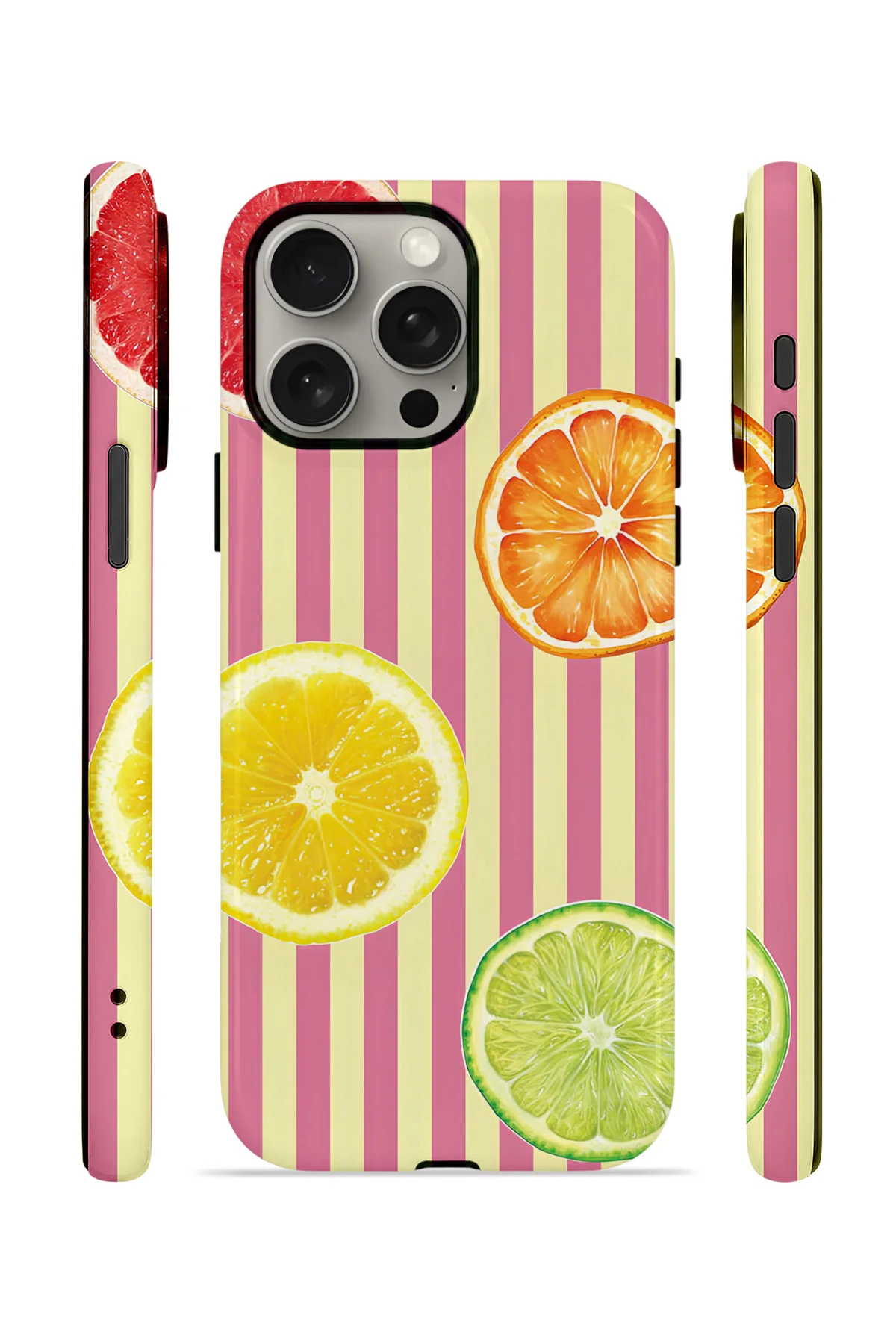 iPhone 15 Pro Max Vorian Çift Katmanlı MagSafe Kılıf Citrus Fiesta Stripe
